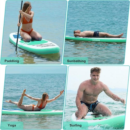  LetsFunny Paddle Boards, Inflatable Stand Up Paddle Board 106x31x6 Premium SUP Stand-Up Paddleboards, Non-Slip Deck Stand Boat for All Skill Levels Youth & Adults