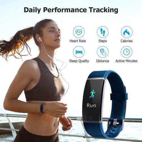  [아마존 핫딜]  [아마존핫딜]Letsfit Fitness Tracker, Activity Tracker Watch with Heart Rate Monitor, Waterproof IP68 Smart Watch with Step Counter, Calorie Counter, Call & SMS Pedometer Watch for Women Men Ki