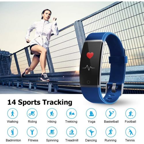  [아마존 핫딜]  [아마존핫딜]Letsfit Fitness Tracker, Activity Tracker Watch with Heart Rate Monitor, Waterproof IP68 Smart Watch with Step Counter, Calorie Counter, Call & SMS Pedometer Watch for Women Men Ki