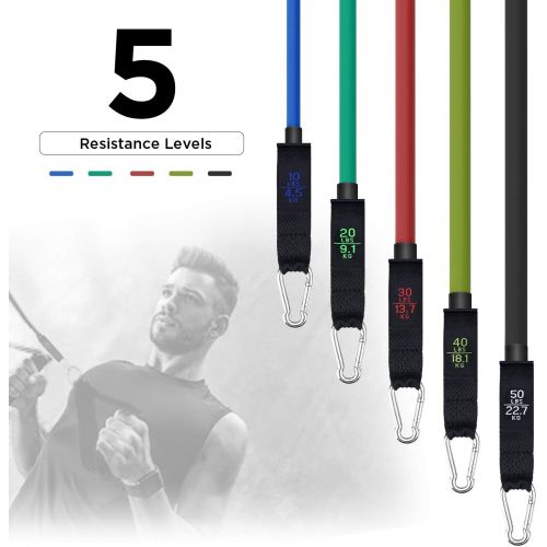  [아마존 핫딜]  [아마존핫딜]Letsfit Resistance Bands Set, Exercise Bands with Handles, Training Tubes with Door Anchor & Ankle Straps for Resistance Training, Physical Therapy, Home Workout, Yoga, Pilates Sta