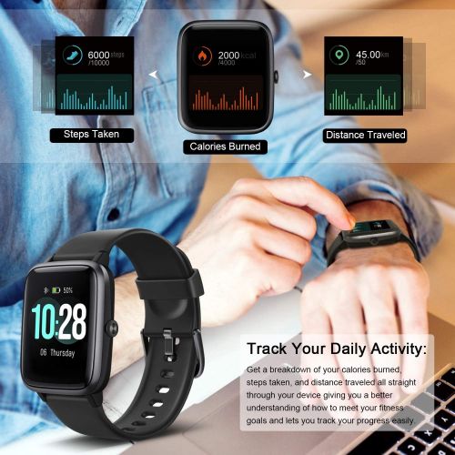  [아마존핫딜][아마존 핫딜] Letsfit Smart Watch, Fitness Tracker with Heart Rate Monitor, Activity Tracker with 1.3 Touch Screen, IP68 Standard Pedometer Smartwatch with Sleep Monitor, Step Counter for Kids,