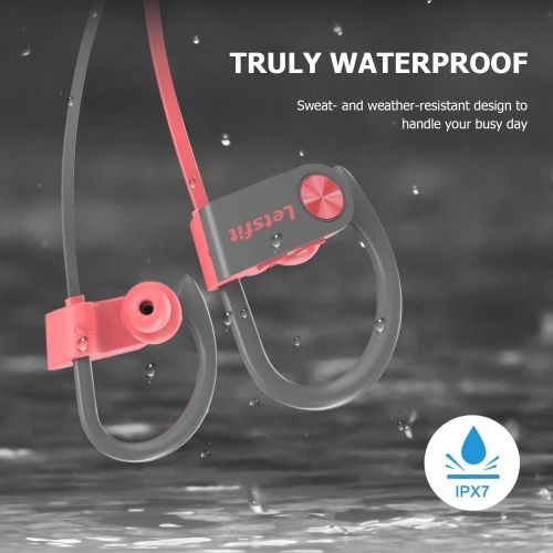  [아마존핫딜][아마존 핫딜] Bluetooth Headphones, Letsfit Wireless Headphones, IPX7 Waterproof Sports Earphones Gym Running, HD Stereo Headset w/Mic, 8 Hours Battery Noise Cancelling Bluetooth Earbuds