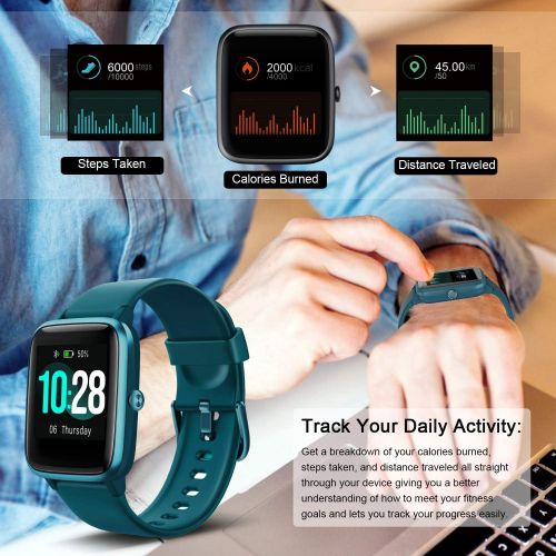  [아마존 핫딜] Letsfit Smart Watch, Fitness Tracker with Heart Rate Monitor, Activity Tracker with 1.3 Touch Screen, IP68 Waterproof Pedometer Smartwatch with Sleep Monitor, Step Counter for Wome