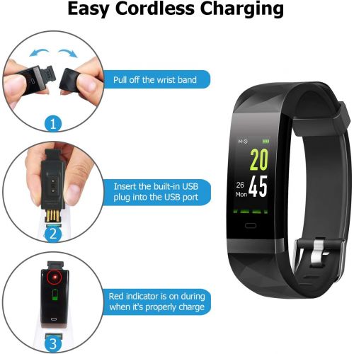  [아마존 핫딜] Letsfit Fitness Tracker HR, Activity Tracker Color Screen, Heart Rate Monitor, Sleep Monitor, Step Counter, Calorie Counter, Pedometer IP68 Smartwatch for Women Men