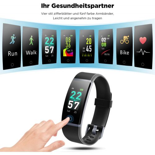  [아마존 핫딜]  [아마존핫딜]Letsfit Fitness Armband mit Pulsmesser Wasserdicht IP68 Fitness Tracker 0,96 Zoll Farbbildschirm und 14 Trainingsmodi Schrittzahler Uhr Smartwatch Aktivitatstracker fuer Damen Herre