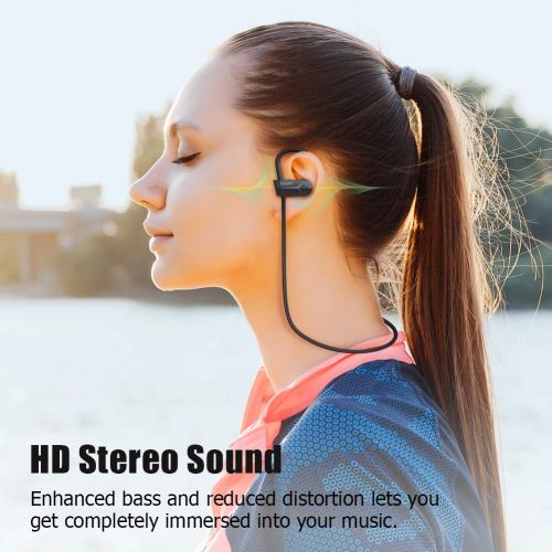  Bluetooth Headphones, Letsfit Wireless Headphones IPX7 Waterproof 15-Hour Playtime, Noise Cancelling HiFi Stereo Headset, Wireless Running Headphones Bluetooth Earbuds for Sports,