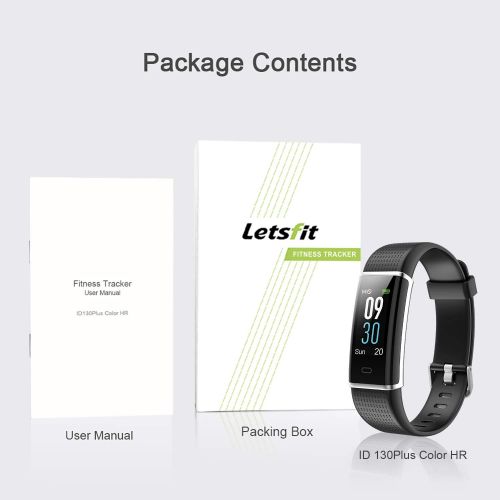  Letsfit Fitness Tracker Color Screen, IP68 Waterproof Heart Rate Monitor Activity Tracker, Pedometer Watch Sleep Monitor Step Counter for Kids Women Men, Android iOS Smart Phones