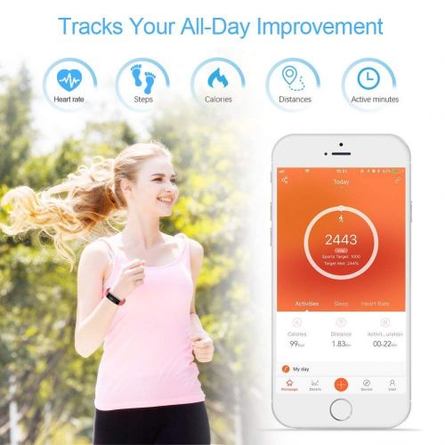  Letsfit Fitness Tracker with Heart Rate Monitor, Pedometer Watch, Waterproof Smart Watch Activity Tracker with Step Counter, Sleep Monitor, Step Tracker for Kids Women and Men