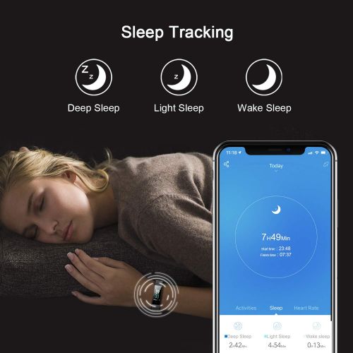  Letsfit Fitness Tracker with Heart Rate Monitor, Color Screen Smart Watch with Sleep Monitor, Step Counter, Calorie Counter, IP68 Waterproof Pedometer Watch for Kids Women Men