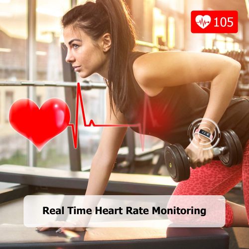  Letsfit Fitness Tracker HR, Activity Tracker Watch with Heart Rate Monitor, Pedometer, Sleep Monitor, 14 Sports Modes, Step Counter, Calorie Counter, IP67 Waterproof Fitness Watch
