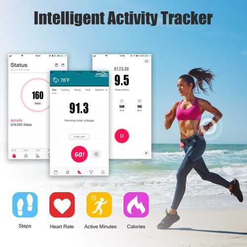  Letsfit Fitness Tracker Color Screen HR, Heart Rate Monitor Watch, IP68 Waterproof Activity Tracker, Step Counter, Bluetooth Sleep Monitor, 14 Sport Modes, Pedometer Watch for Men