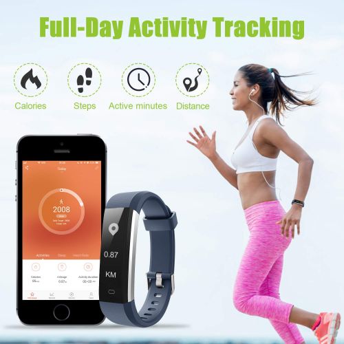  Letsfit Fitness Tracker with Heart Rate Monitor, Activity Tracker Sleep Monitor Waterproof, Step Counter Pedometer Fitness Watch, IP67 Water Resistant Smart Bracelet for Kids Women