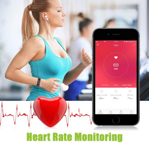  Letsfit Fitness Tracker with Heart Rate Monitor, Activity Tracker Sleep Monitor Waterproof, Step Counter Pedometer Fitness Watch, IP67 Water Resistant Smart Bracelet for Kids Women