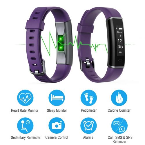  Letsfit Fitness Tracker with Heart Rate Monitor, Pedometer Watch, Waterproof Smart Watch Activity Tracker with Step Counter, Sleep Monitor, Step Tracker for Kids Women and Men