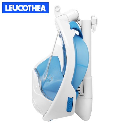  Leucothea 2018 Neue Version Faltbare Schnorchelmaske Vollgesichtsmaske mit abnehmbarer Kamerahalterung und Ohrstoepsel Inklusive Camouflage-Aufbewahrungstasche 180 ° Panoramascheib