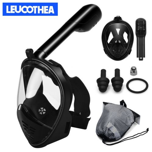  Leucothea Volles Gesicht Unterwasser Tauchermaske Schnorchelset Easy Breath Anti-Leck und Anti-Fog mit Beatmungsschlauch kompatibel fuer Sport Kamera