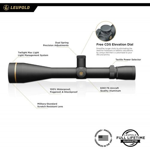  Leupold VX-3i 6.5-20x50mm 30mm, Side Focus CDS Target Matte Fine Duplex