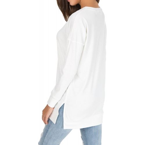  [아마존 핫딜]  [아마존핫딜]Levaca levaca Womens Fall Long Sleeve Side Split Loose Casual Pullover Tunic Tops