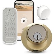 Level Lock Connect WiFi Smart Lock & Keypad for Keyless Entry - Control Remotely from Anywhere - Weatherproof - Works with iOS, Android, Amazon Alexa, Google Home (Polished Brass)
