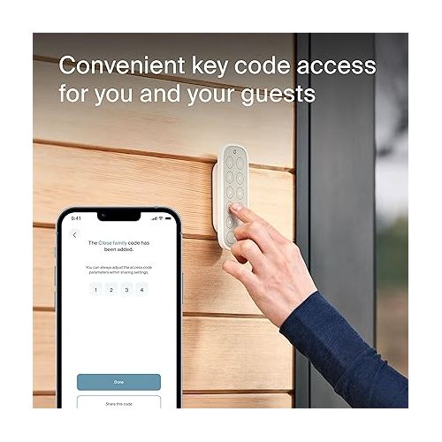  Level Lock Connect WiFi Smart Lock & Keypad for Keyless Entry - Control Remotely from Anywhere - Weatherproof - Works with iOS, Android, Amazon Alexa, Google Home (Polished Brass)