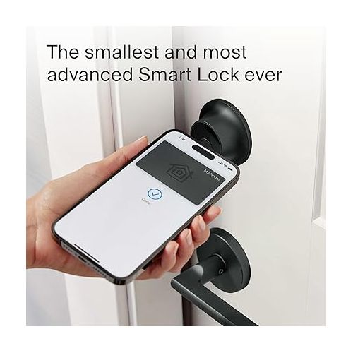  Level Lock+ Connect Wi-Fi Smart Lock Plus Apple Home Keys - Remotely Control from Anywhere - Includes Key Cards - Works with iOS, Android, Apple HomeKit, Amazon Alexa, Google Home (Matte Black)