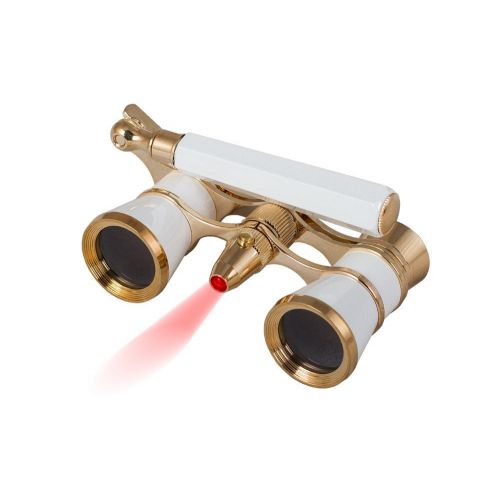  Levenhuk Broadway 325N Opera Glasses (white lorgnette with LED light)