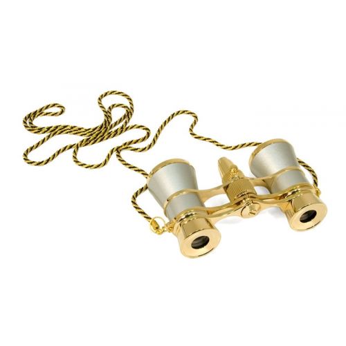  Levenhuk Broadway 325F Opera Glasses (silver, with LED light and chain)