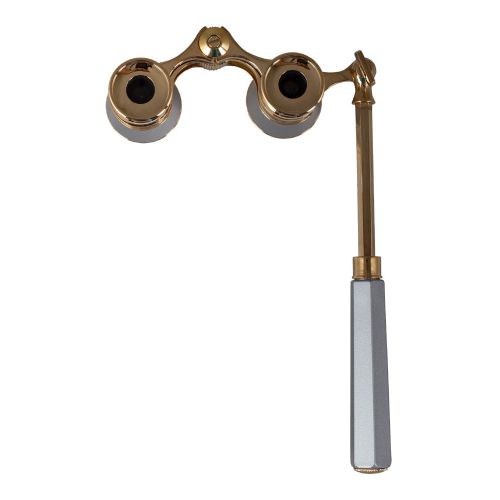  Levenhuk Broadway 325N Opera Glasses (silver lorgnette with LED light)