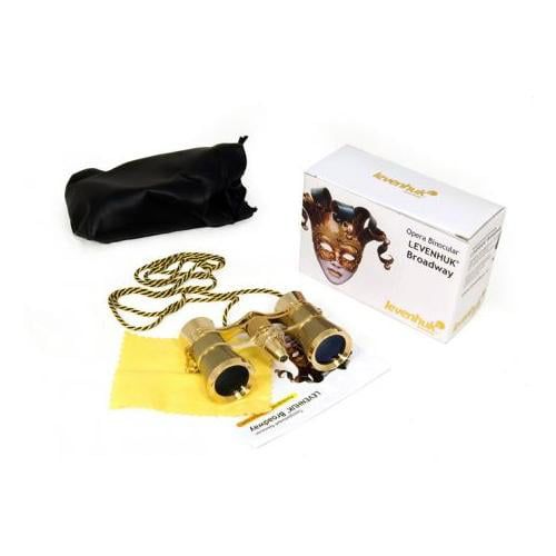  Levenhuk Broadway 325F Opera Glasses (gold, with LED light and chain)