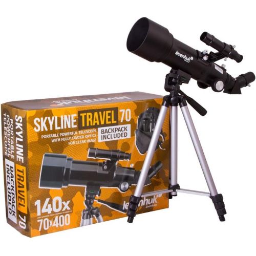  Levenhuk Skyline Portable Travel 70 Refractor Telescope with Backpack  Compact & Lightweight