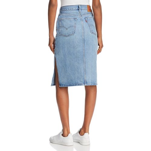 리바이스 Levis Slit Denim Skirt in Blue Waves