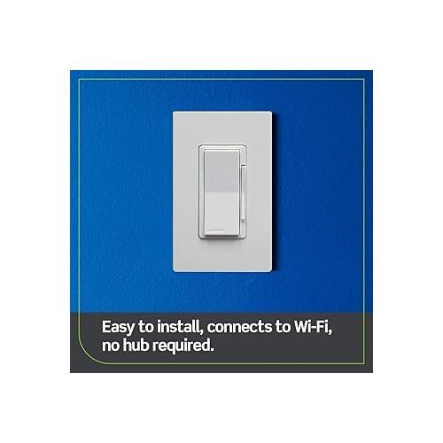  Leviton Decora Smart Dimmer Switch, Wi-Fi 2nd Gen, Neutral Wire Required, Works with Matter, My Leviton, Alexa, Google Assistant, Apple Home/Siri & Wired or Wire-Free 3-Way, D26HD-2RW, White