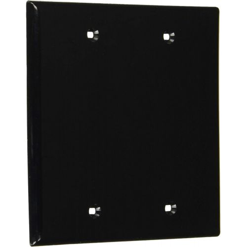  Leviton 80725-E 2-Gang No Device Blank Wallplate, Box Mounted, Black, 25-Pack