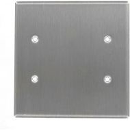 Leviton 84125-40 2-Gang No Device Blank Wallplate, Oversized, Box Mount, Stainless Steel, 10-Pack
