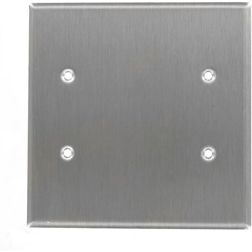  Leviton 84125-40 2-Gang No Device Blank Wallplate, Oversized, Box Mount, Stainless Steel, 10-Pack