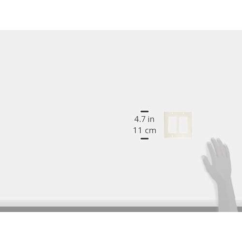  Leviton 80409-NW 2-Gang DecoraGFCI Device Decora Wallplate, Standard Size, White, 25-Pack