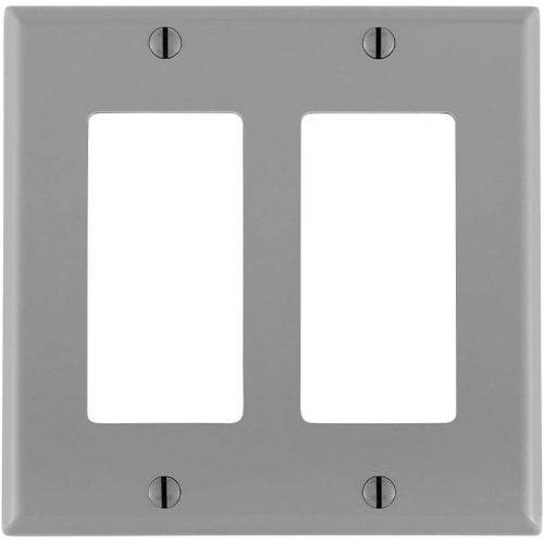  Leviton 80409-NW 2-Gang DecoraGFCI Device Decora Wallplate, Standard Size, White, 25-Pack