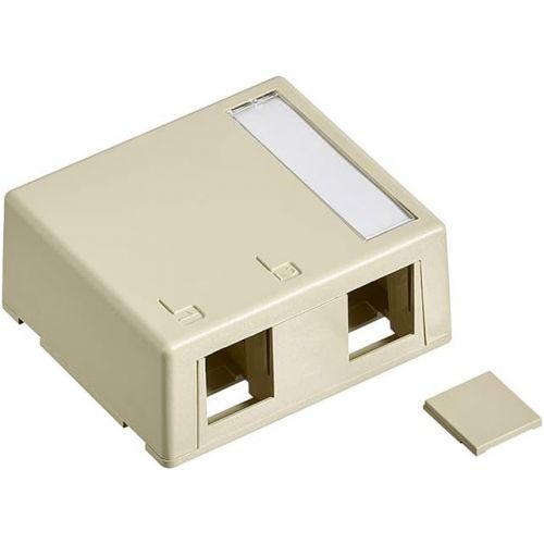  Leviton 41089-2IP Quickport Surface Mount Housing, 2-Port, Includes 1 Blank Quickport Insert, 25-Pack, Ivory