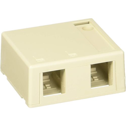  Leviton 41089-2IP Quickport Surface Mount Housing, 2-Port, Includes 1 Blank Quickport Insert, 25-Pack, Ivory