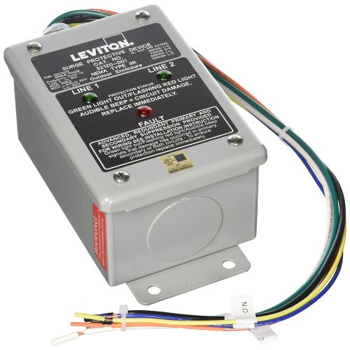  Leviton 32120-1 120240 Volt Single Phase, Surge Panel, DHC and X10 Compatible, 80Ka L-N Max Surge Current