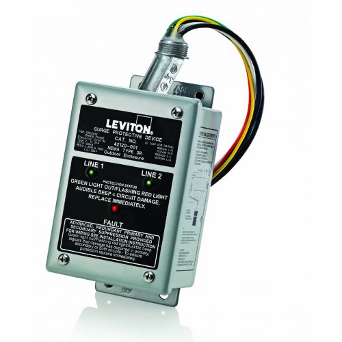  Leviton 42120-1 120240 Volt Single Phase Panel Protector, 4-Mode Protection, Commercial Grade, NEMA 3R Enclosure