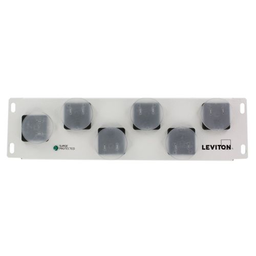  Leviton 48212-6S AC Power Surge Module with 6 NEMA Receptacles for Input: 120Vac, 5060Hz Max Current 15Amp UL Vpr: L-NL-GN-G: 600Vp