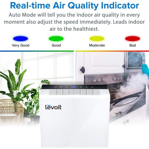  LEVOIT Luftreiniger Air Purifier mit HEPA-Kombifilter Luftqualitatssensor, 99,97% Filterleistung gegen Staub Allergien Rauch Tierhaare, Raumluftreiniger mit Automodus Schlafmodus T