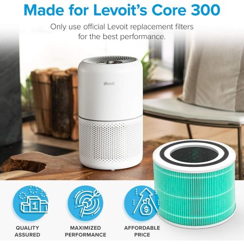  LEVOIT Core 300 and Core 300S Toxin Replacement Filter Against 99.97% of Air Pollution, Smoke Exhaust Gas, H13 HEPA Filter, Highly Efficient Activated Carbon Filter and Pre Filter,