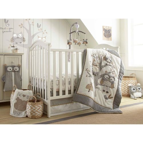  Levtex Baby Night Owl Mobile, Gray, Nursery Mobiles