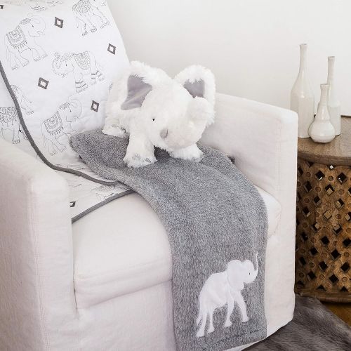  Levtex Baby Elephant Parade 5-Piece Crib Bedding Set, GreyWhite