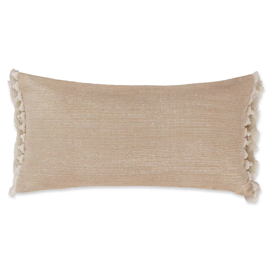  Levtex Home Anna Woven Tassel Oblong Throw Pillow in Gold