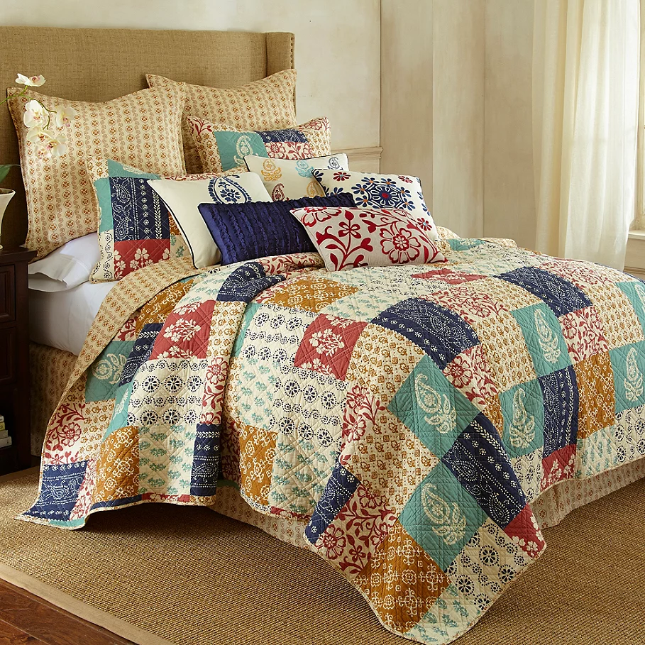  Levtex Home Jasmin Reversible Quilt Set in Blue