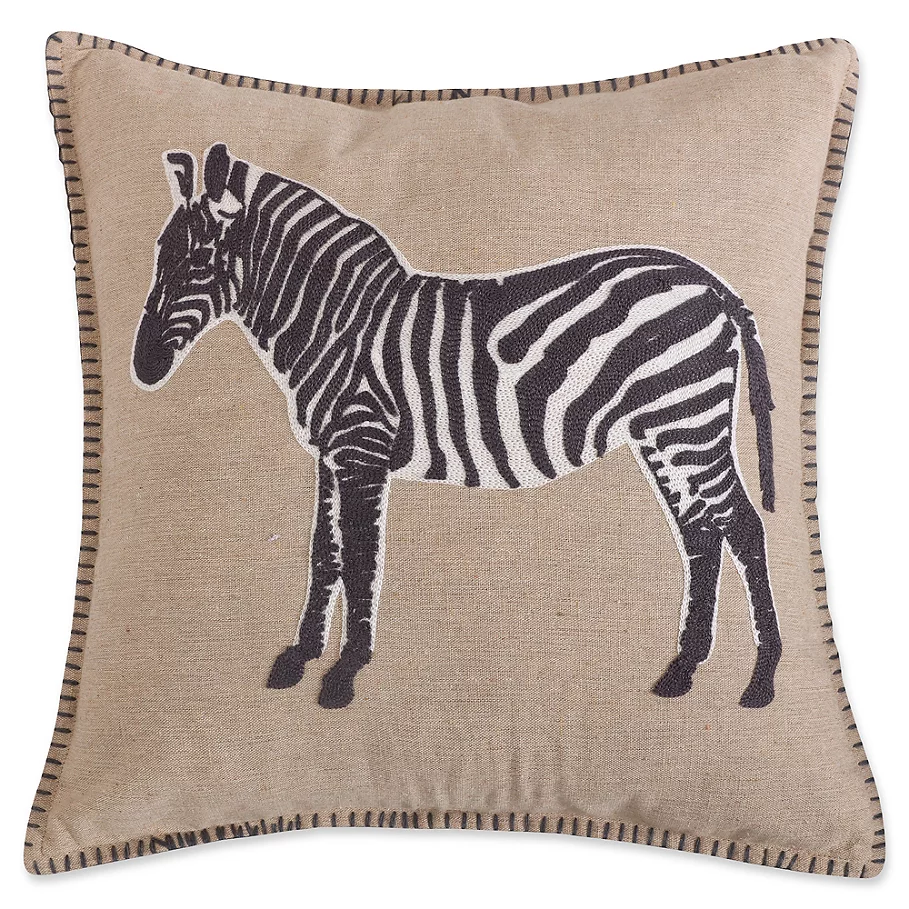  Levtex Home Marais Zebra Square Throw Pillow in Natural