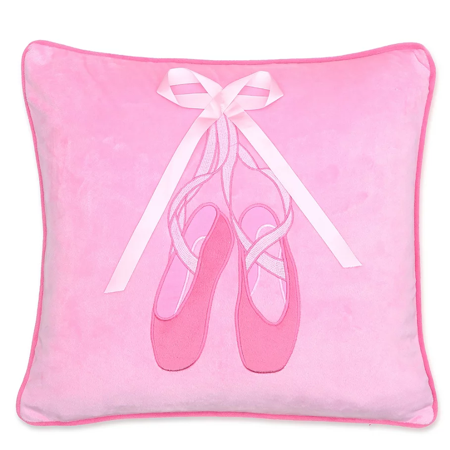Levtex Home Brittney Ballerina Slippers Square Throw Pillow in Pink